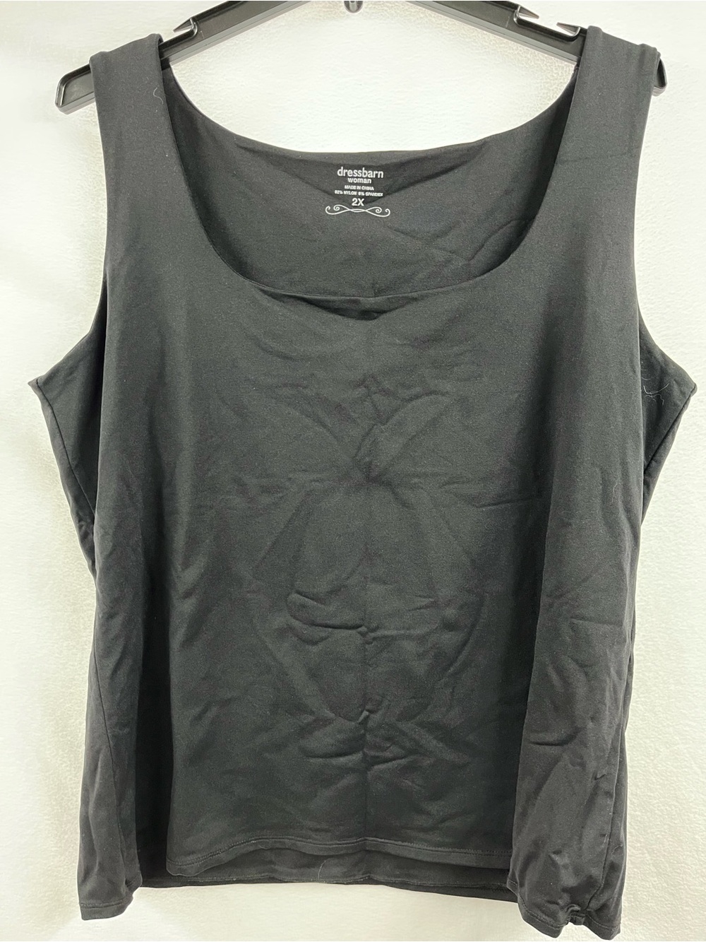 dressbarn Black Scoop Neck Tank Top